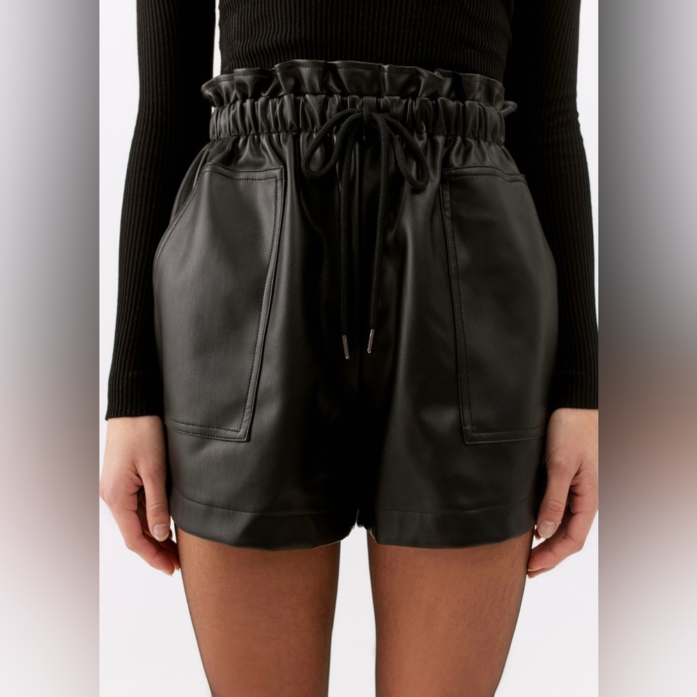 UO Faux Leather Pull-On Short